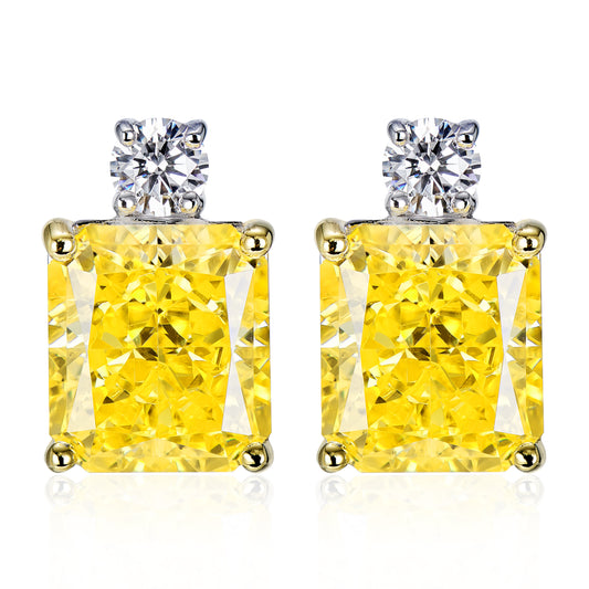 rectangle yellow earrings