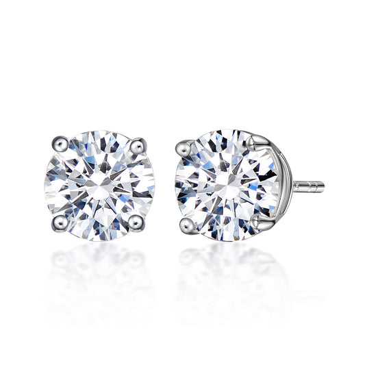 Round diamond stud earrings