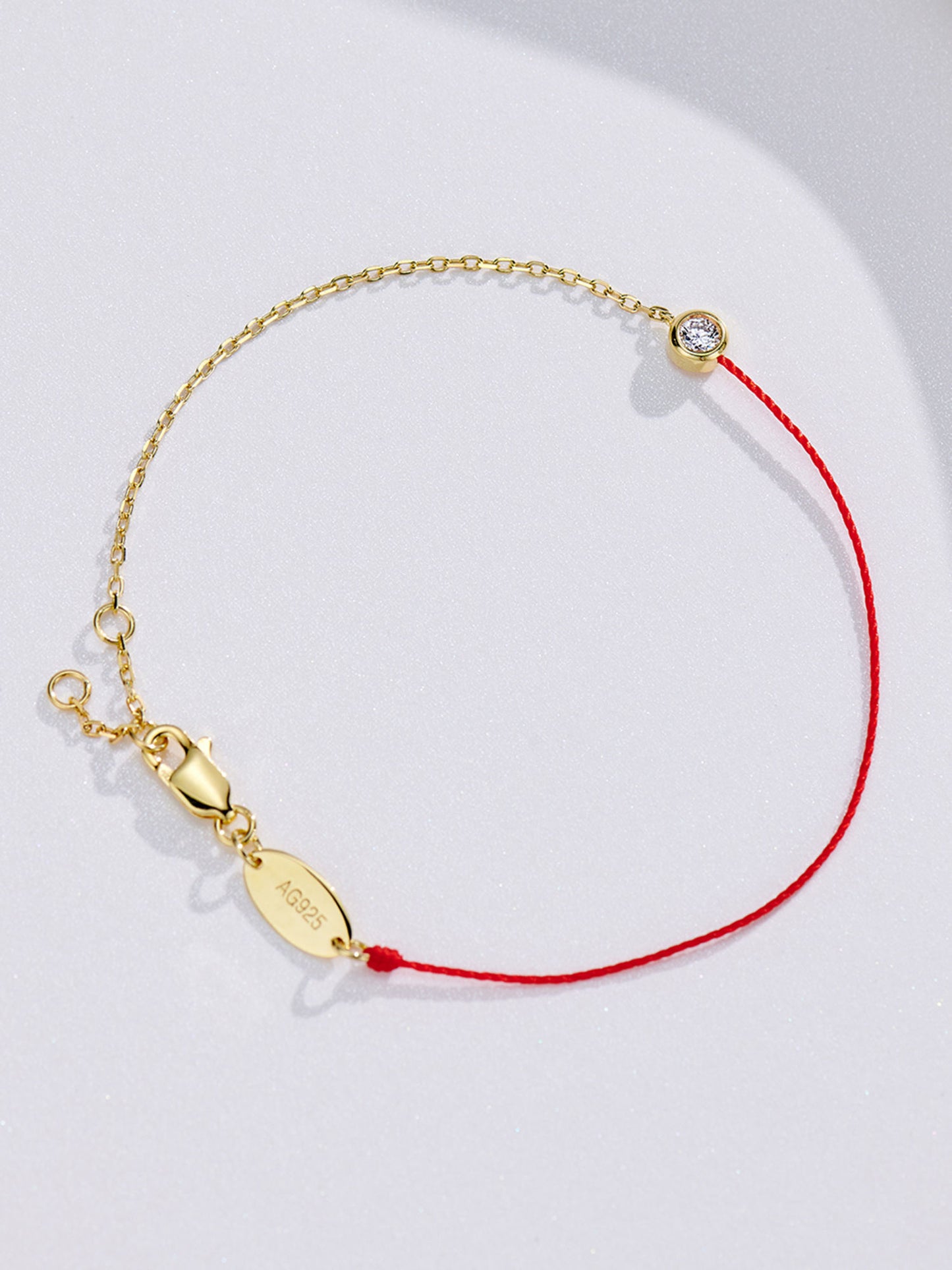 Red rope diamond bracelet