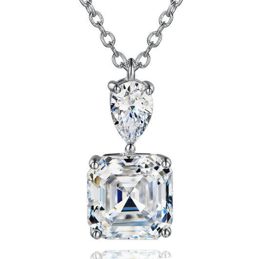 square Asscher cut pendant