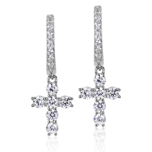 mini cross earrings