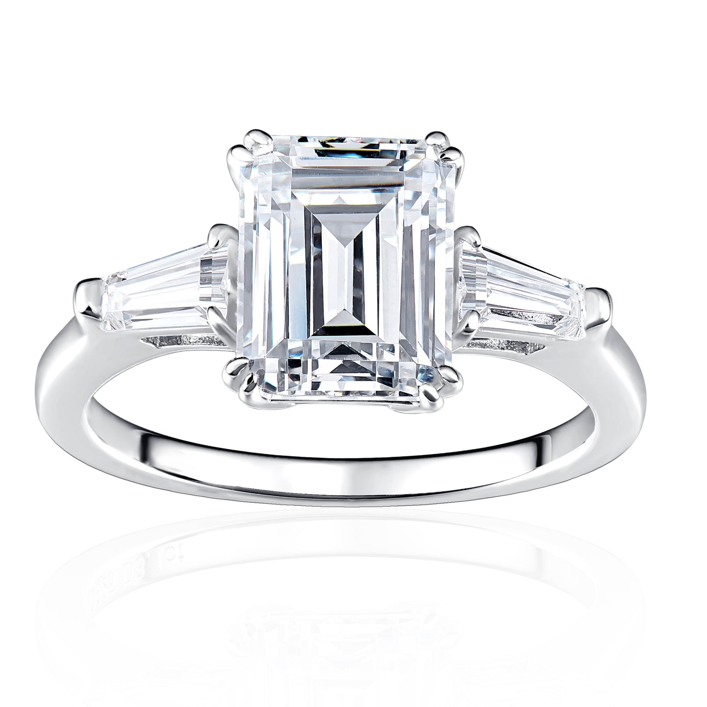 Emerald cut diamond ring