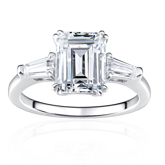 Emerald cut diamond ring