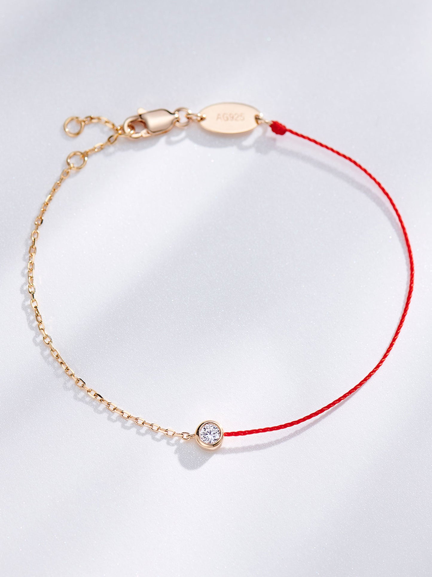 Red rope diamond bracelet