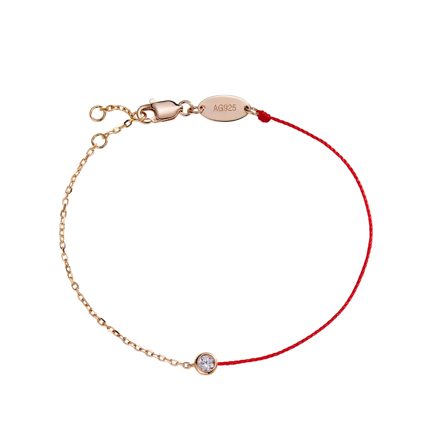 Red rope diamond bracelet