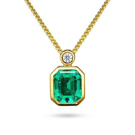 lab grown Emerald necklace